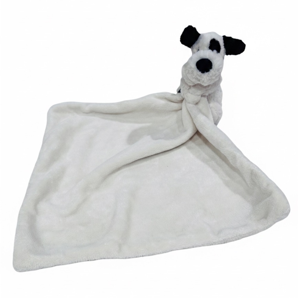Jellycat Bashful Black and Cream Puppy Soother Stuffed Animal